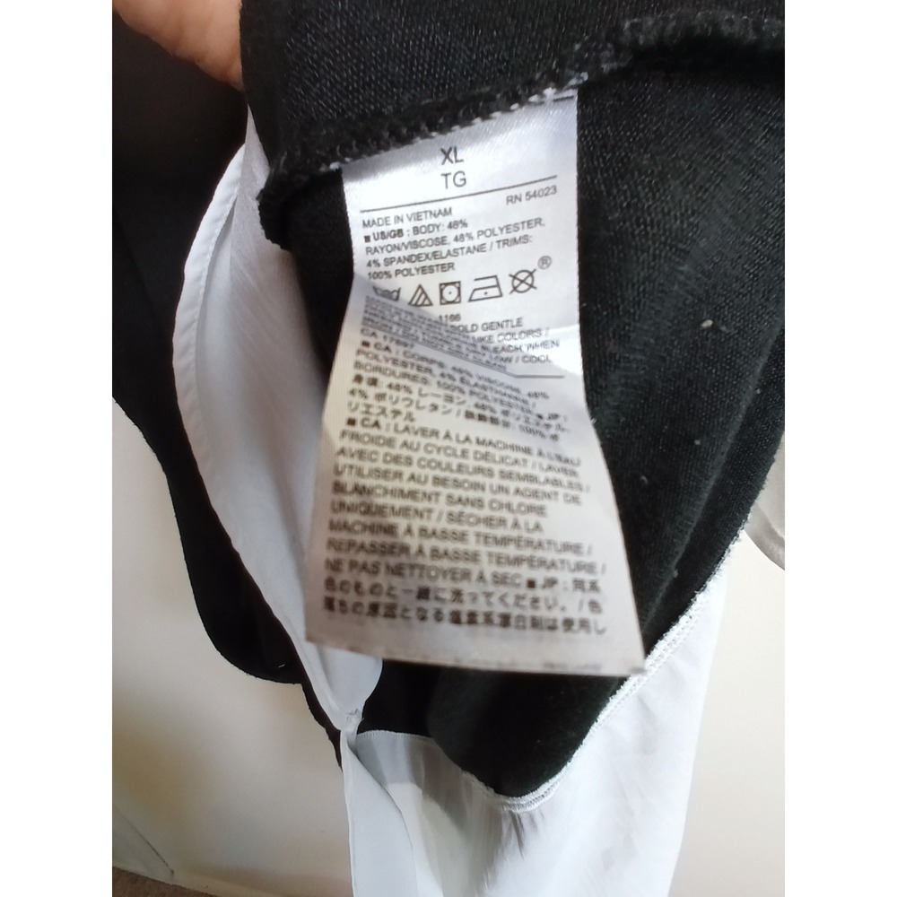 Banana Republic Sleeveless Top Womens XL Black Excellent Layered Hem Keyhole - Picture 4 of 6